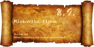 Miskovits Ilona névjegykártya